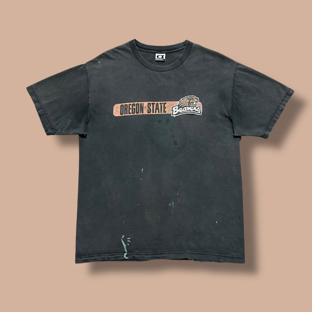 Vintage Thrashed Shirt Oregon State Beavers Graphic Tee Sun Faded Distressed